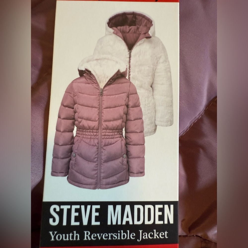 NWT Steve Madden Youth Pink (Maeve) Puffer Jacket sz M (10/12)